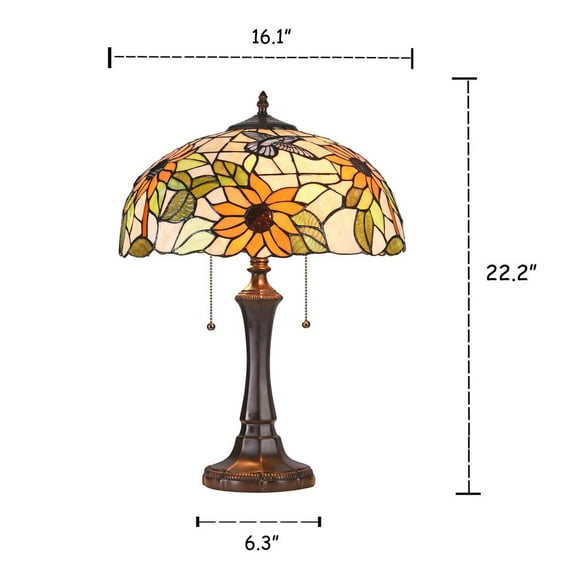 CHLOE Sarai Floral 2 Light Dark Bronze Table Lamp 16" Wide