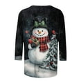 thumbnail image 4 of Gamivast Christmas Tunics for Women Christmas Shirts for Women 2025 3/4 Sleeve Plus Size Round Neck Funny Holiday Graphic Pullover Fall Loose Fitted Tunic Blouses Xmas Party Outfits, 4 of 6