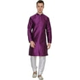 thumbnail image 1 of Royal Kurta Mens Silk Blend Kurta Pyjama Set (38, Puprle-Multi), 1 of 1
