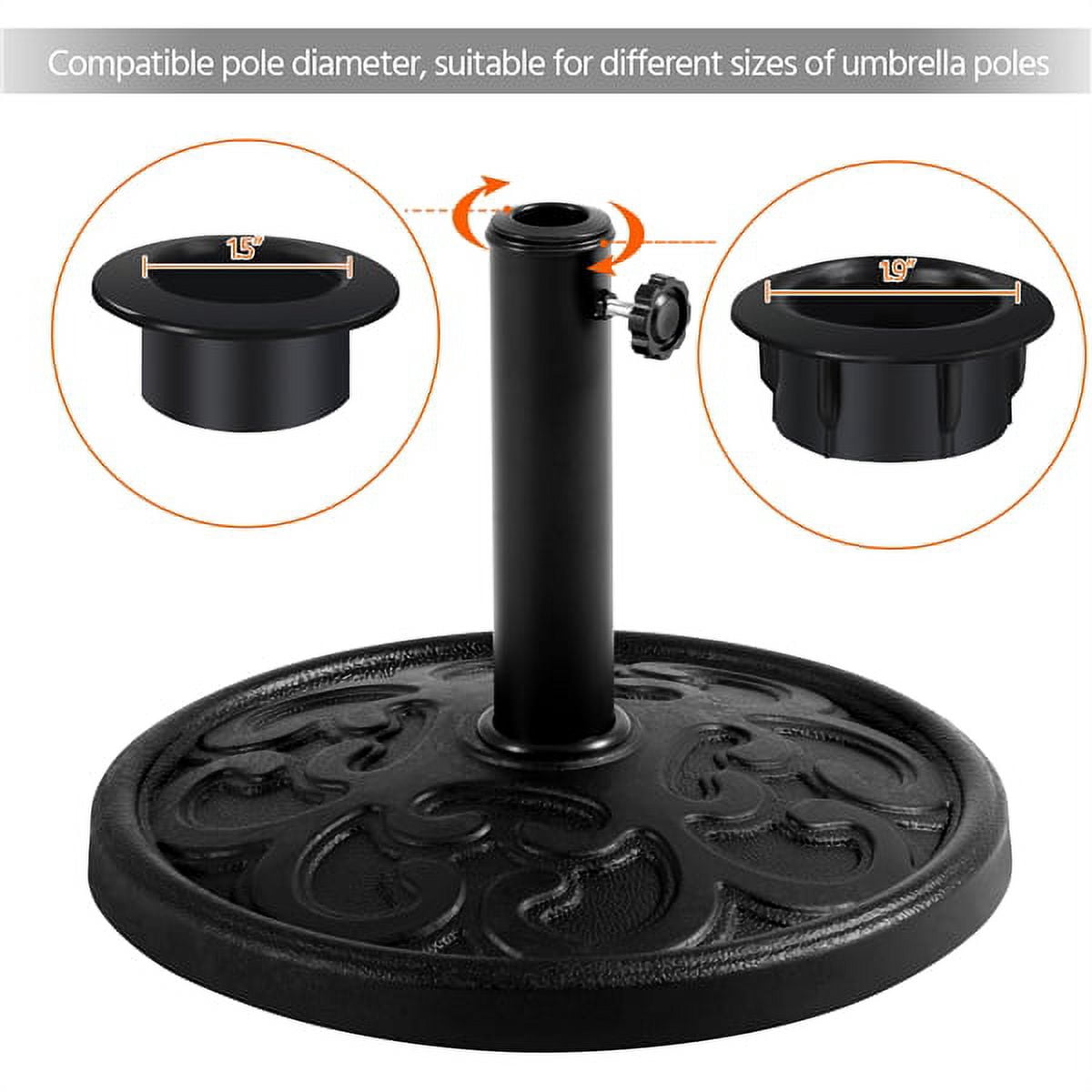 Yaheetech Outdoor 22lbs Round Patio Heavy Duty Market Umbrella Base Stand, Black