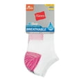 thumbnail image 4 of Hanes X-Temp Women's No Show Socks, Extended Sizes, 6-Pairs White/Assorted Stripes 8-12, 4 of 6