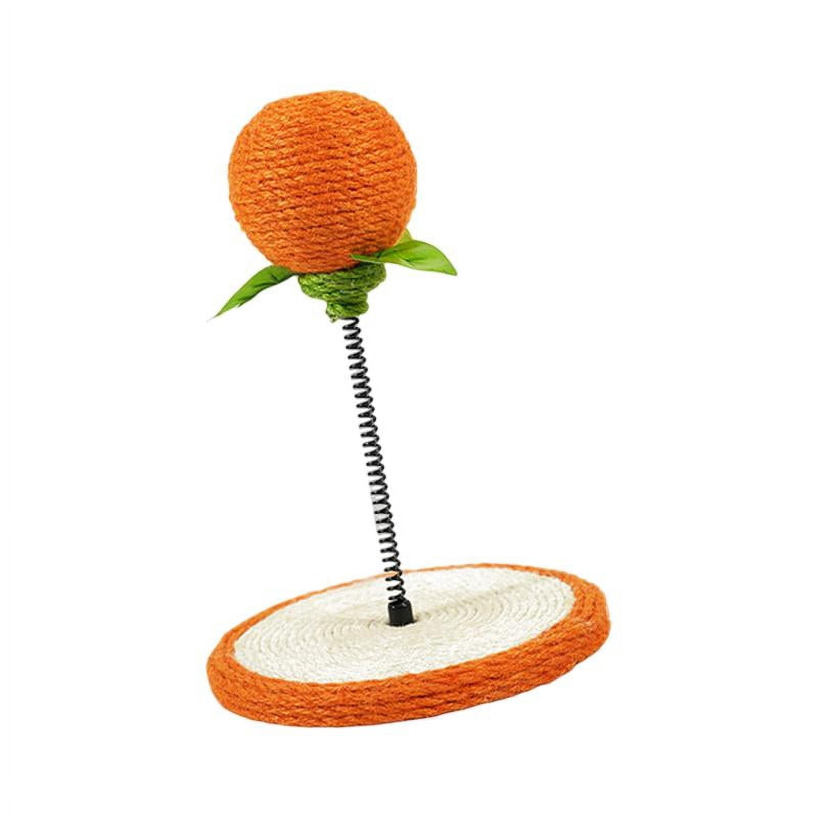 Bvdfgk Cat Scratcher Toy with Ball Cat Scratch Pad Cat Spring Toy with Bell for Chasing Orange