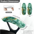 thumbnail image 6 of SCRAWLGOD Marble Print Teal Anti-Dust Computer Chair Cover with Arm Rest Slipcovers 4 PCS Washable Soft Desk Chair Seat Covers Easy to Remove Boss Chair Protector, 6 of 7