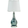 thumbnail image 3 of Blue Glass With White Fabric Shade Contemporary Table Lamps (Set Of 2), 3 of 4