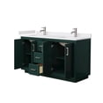thumbnail image 3 of Wyndham Collection Miranda 60" Wood Double Bathroom Vanity in Nickel/Green, 3 of 6