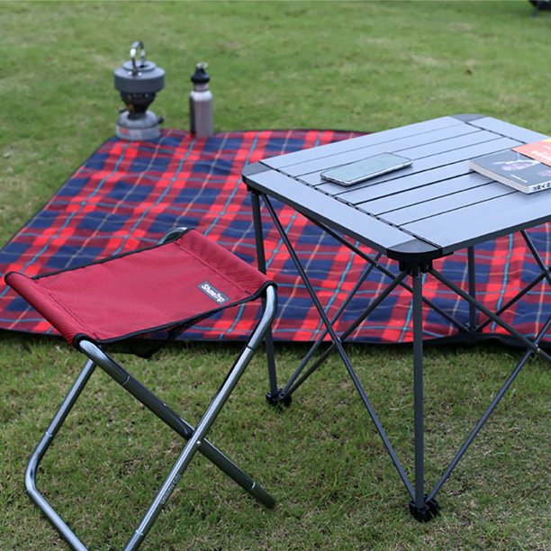 Portable Folding Camp Chair, Mini Camp Stool, Super Compact Folding Aluminum Camping Stool 