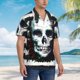 thumbnail image 3 of Balery Watercolor Skull Camisas hawaianas de manga corta para hombre, camisas playeras de corte holgado, camisas de vacaciones con botones,X-Large, 3 of 7