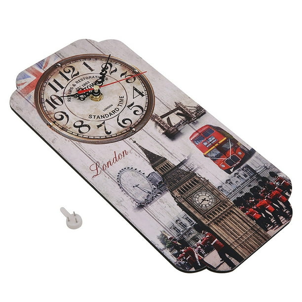 Reloj de pared retro europeo NikouMX rectangular para el hogar