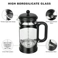 thumbnail image 4 of 34 Ounce French Press Coffee Maker Black Stainless Steel Coffee Press with 4-Level Filter System Heat Resistant Thickness Borosilicate Glass BPA-Free Brewed Coffee Pot for Camping Gifts, 4 of 7