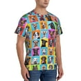 thumbnail image 4 of Yiaed Cute Dogs Collage Print Mens Short Sleeve Tight Fit T-Shirt, Crewneck Casual Tee-3X-Large, 4 of 5