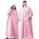 thumbnail image 4 of Manta de franela superlarga con mangas para hombre y mujer, Sudadera con capucha de invierno, jersey de lana gigante, 4 of 4