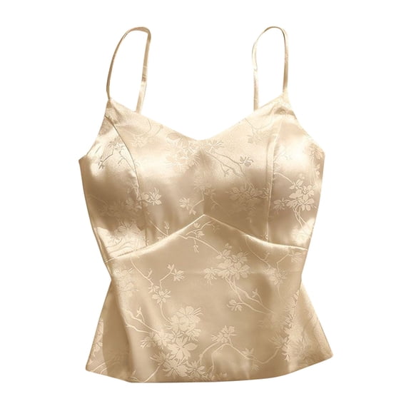 Gfyviroh Women's Spaghetti Strap Tops Printing Sleeveless Chest Padded Lounge Tops Soft Comfortable Plus Size Cami Tops