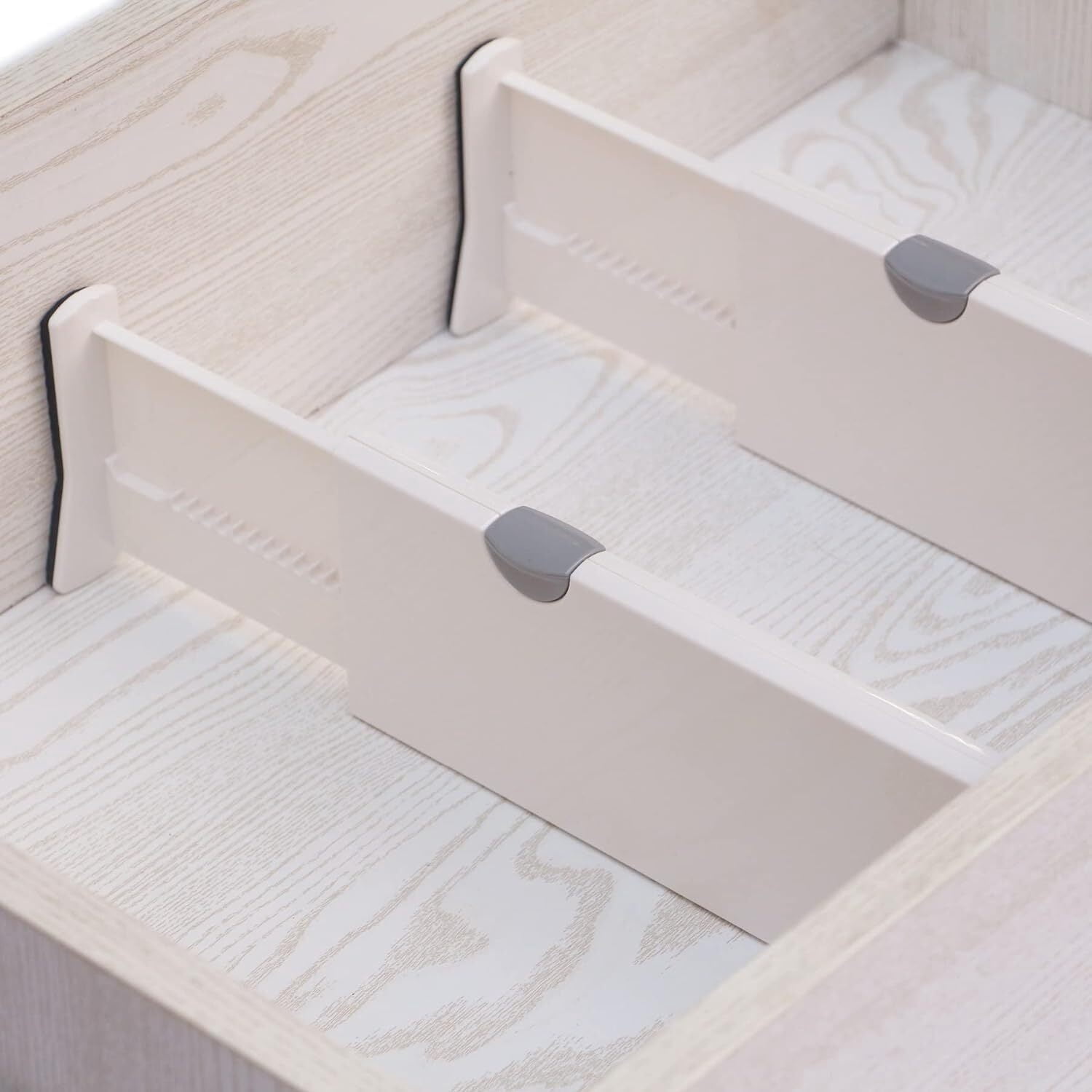 Drawer Dividers Pack of 4, Adjustable and Expandable Drawer Organizer Clothes, Deep Drawer Organizer, Works in Kitchen Utensils Organizer, Dresser Drawer Separators, 2.4'' High, 10.8"-17.3"