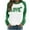 Tops-A718Green, variant on LEKWK St Patricks Day Tops Women Glitter Love Letter Graphic Graphic Tees Raglan Sleeve Cute Tops Color Block Baseball Shirt Holiday Wear