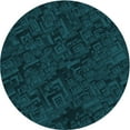 thumbnail image 1 of Ahgly Company Machine Washable Indoor Round Transitional Teal Green Area Rugs, 4' Round, 1 of 7