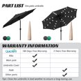 thumbnail image 4 of Quictent 9Ft Patio Umbrella 32 LED Lights 3 Years Non-Fading Outdoor Garden Table Canopy Market Umbrella Pool Backyard with Ventilation Top 8 Ribs 240G Yarn-Dyed Fabric with Push Button Tilt Gray, 4 of 8
