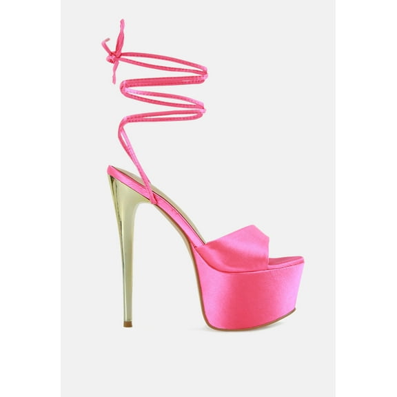 Passion Fruit Dramatic Platform Lace-Up Heel Sandals