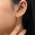 thumbnail image 5 of JeenMata Lab Grown Diamond Hoop Earrings - Round Cut Classic Earrings in Yellow Gold Plating for Women, 5 of 8