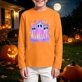 thumbnail image 2 of KPOPLK Halloween T-Shirt for Kids Funny Pattern Long Sleeve Ghost Graphic Tee Tops for Girls Boys(11-12 Years,Orange), 2 of 5