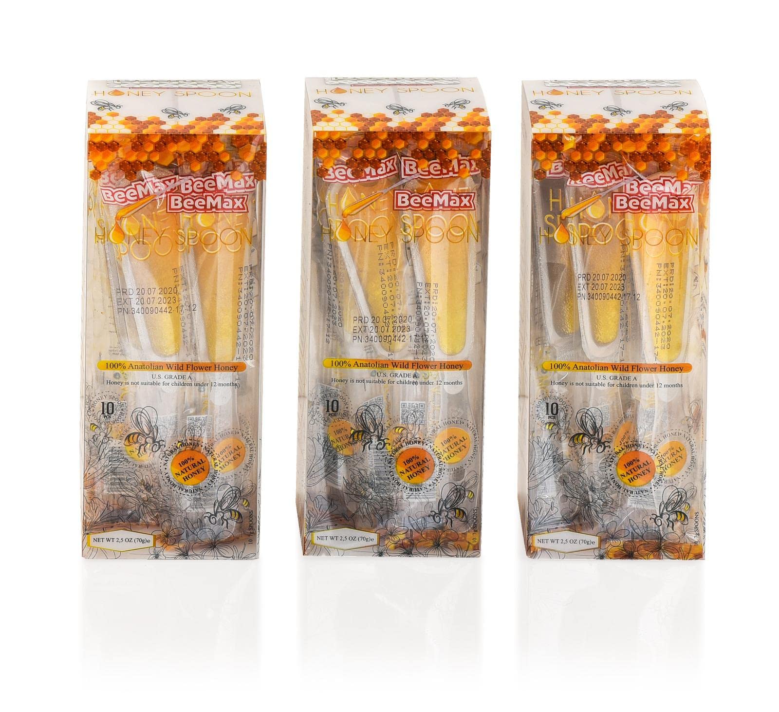 BeeMax 100 Natural Wildflower Honey Spoon Easy to Stir Pure Natural