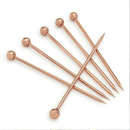 

10PCS/Set 11CM 304 Stainless Steel Gold Plated Color Titanium Fruit Pin Fruit Pick Cocktail Pick Fruit Fork Wine Drinks Mixing Tool