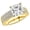 Yellow Gold, variant on Platinum 2.75 Carat LAB GROWN IGI CERTIFIED DIAMOND Modern Triple Three Row Pave Set Round Cut Princess Cut Diamond Engagement Ring (E-F Color VS2-SI1 Clarity 2 Ct Center)