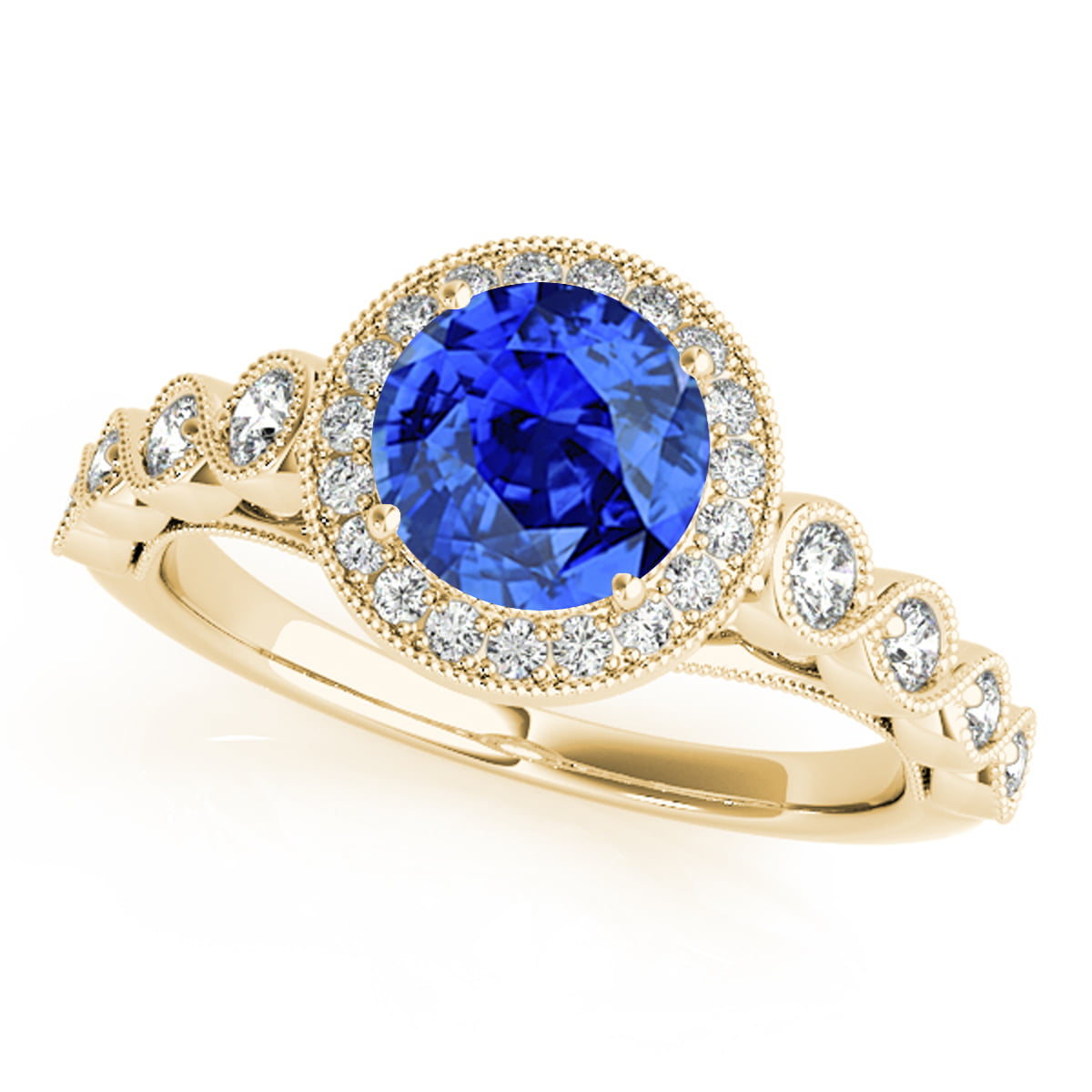 MauliJewels - 1.20 Ct Diamond & Tanzanite Engagement/Wedding Ring for ...