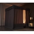 thumbnail image 5 of Elastic Roof Style Four Corner Post Princess Bed Canopy Curtains Cozy Breathable Tent Canopy Mosquito Net for Girls & Adults Bedroom Decoration (Grey, 70-78" W*86" L*82"*H/(King)), 5 of 7