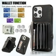 thumbnail image 4 of Dteck Crossbody Wallet Case for iPhone 13 Pro Max, RFID Blocking PU Leather Zipper Handbag Purse Flip Cover, Kickstand Folio Case with Card Slots Wrist Strap Lanyard 6.7 Inch,Black, 4 of 10