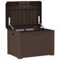 thumbnail image 3 of vidaXL Garden Storage Box with Seat Cushion Brown 125 L PP, 3 of 5