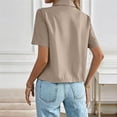 thumbnail image 5 of Admvng Women's Short Sleeve Cropped Blazer Lapel Collar Lightweight Cropped Suit Jacket Casual Work Tops, 5 of 7