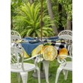 thumbnail image 3 of Outdoor Tablecloth with Umbrella Hole for Patio/Picnic/Party/Camping, Yellow Lemons Waterproof Table Cloth Round Cover Washable, Summer Fruits Leaves Botanical Buffalo Plaid (Dia 54"), 3 of 8