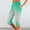 Green, variant on LADIGASU Women Solid Printing Elastic Waist Sports Casual Capris Pants With Side Pockets