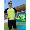 thumbnail image 2 of Essenclo Mens Clothing Sets Tagless Loose Athletic Performance Crew Neck T-Shirt and Short Outfits Size S-3X (4 Piece Set) - Set-1 - 2X, 2 of 7