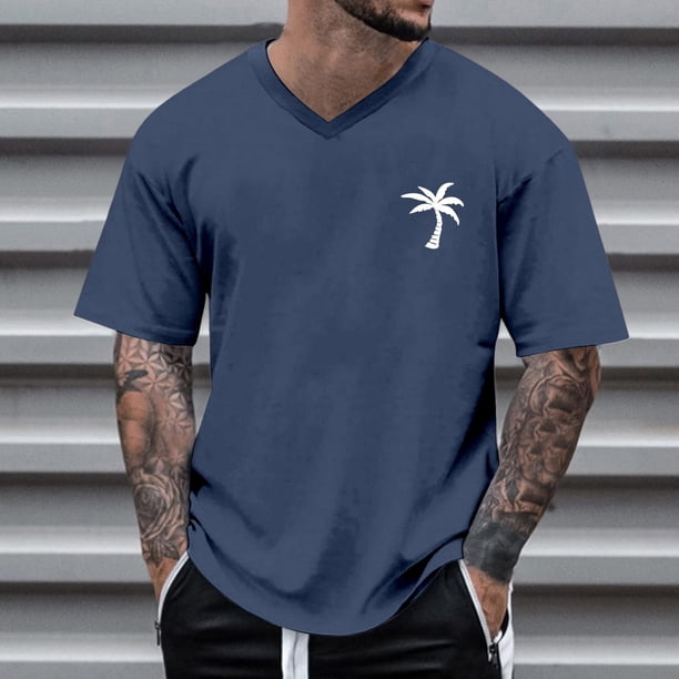 Blusas y camisas de manga corta con cuello en V para hombre, camisetas deportivas de manga corta con cuello en V, camisetas deportivas de trabajo, camisetas de verano para hombre, blusas de manga cort