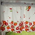 thumbnail image 2 of Cotton Window Valance Fruits Print 58 Inch Wide Falling Apples and Cherries White, 2 of 3