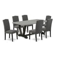 thumbnail image 2 of East West Furniture X-Style 7-piece Wood Dining Set in Light Beige, 2 of 6