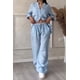 thumbnail image 1 of Conjunto informal de 2 piezas para mujer, traje holgado elegante con cuello en V, camisa de manga larga, pantalones informales, moda deportiva, primavera y verano, 1 of 5
