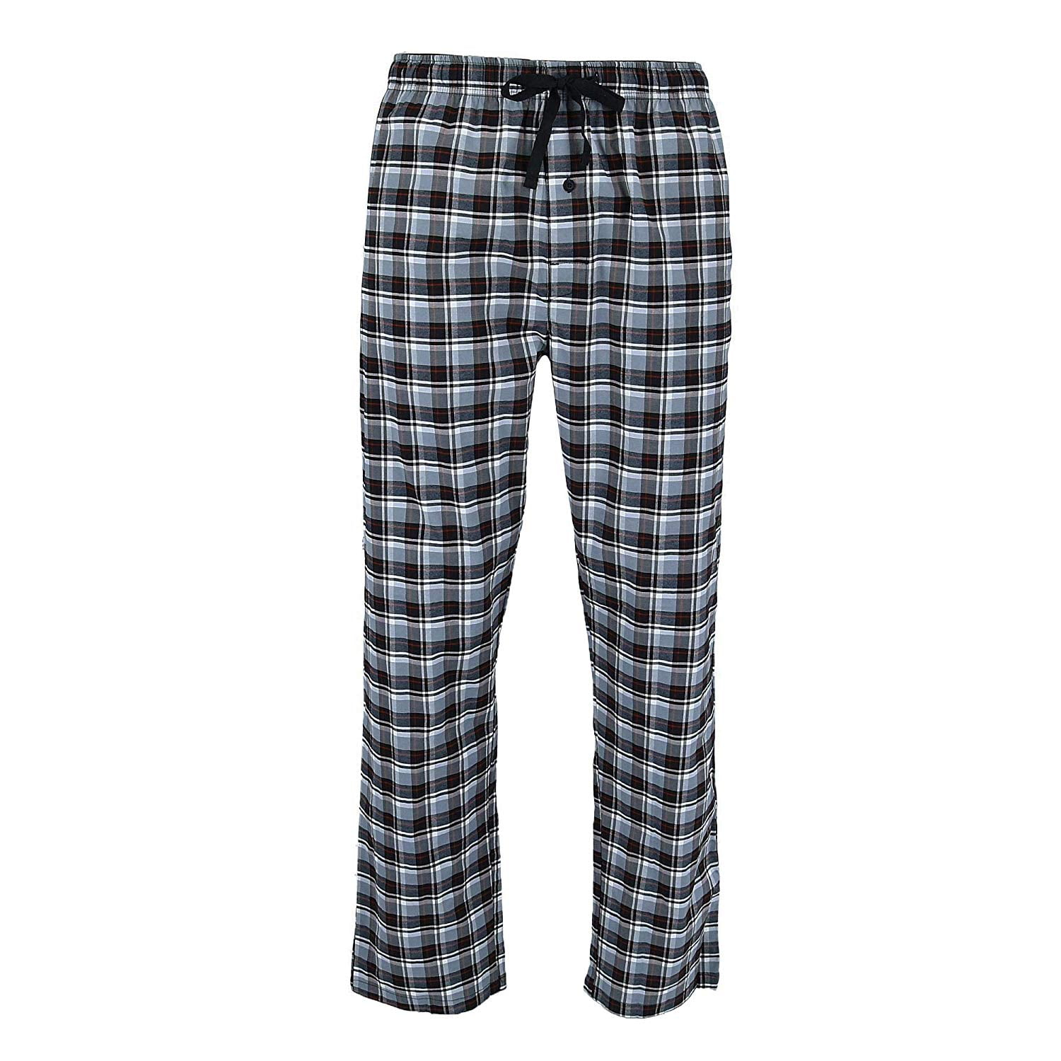 Hanes Hanes Mens Woven Stretch Plaid Pant, 5XL, Black