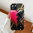 thumbnail image 2 of Broken Heart Glitter Shiny iPhone Case with Starburst Design, Perfect Gift for Her Him on Valentine’s Day, Compatible with iPhone 11/12/13/14/15/16 (Pro Max/Plus), 2 of 9