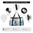 thumbnail image 4 of Fotbe Let's go Travel Around the World Bolsa de Viaje con Estampado, Bolsa de Fin de Semana para Mujer con Compartimento para Zapatos, Bolsa de Gimnasio con Bolsillo Húmedo, 4 of 7