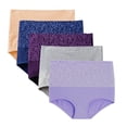 thumbnail image 1 of Gibobby Ropa interior bikini elástica para mujer Ropa interior holgada algodón cintura alta cómoda talla grande para mujer （Morado， XL), 1 of 5