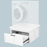 Ilyapa Washer and Dryer Stand - Universal Wooden Laundry Pedestal Base with Drawer - Compatible with Samsung, LG, GE, Maytag - 28x28x16 in.