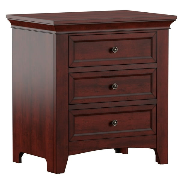 Weston Home Crestler 3 Drawer Nightstand with Charging Station