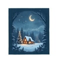 thumbnail image 4 of Cozy Cabin Winter Scene Flannel Blanket - Soft Warm and Durable for Sofa Travel Bed and Chair - Perfect for Cold Nights, 4 of 7