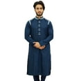 thumbnail image 2 of Atasi Men's Indian Designer Ethnic Gray Cotton Long Kurta Shirt Wear-Small, 2 of 7