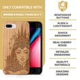 thumbnail image 7 of Case Yard Wooden Case Outside Soft TPU Silicone, Slim Fit Shockproof Wood Protective Phone Cover for Girls Boys Men and Women, Supports Wireless Charging Northern Queen Design case for iPhone-8-Plus, 7 of 7