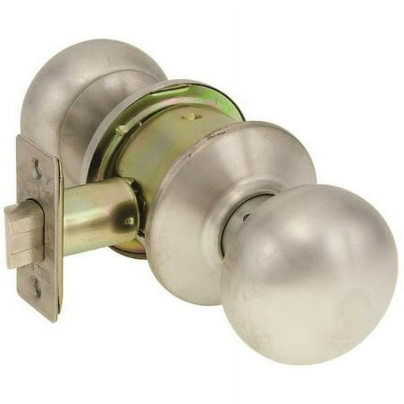 US Lock 2010 Series Passage Lockset 2-3/8" Backset Plymouth Knob Brushed Stainless Steel