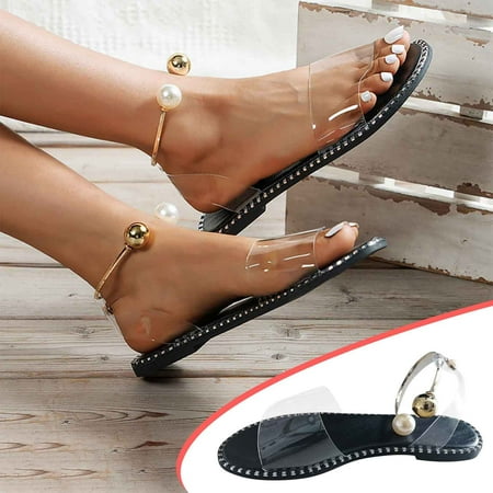 

AXXD Women Sandals Clearance Under $10 Summer Comfortable Flat Sandals Beach Sandals
