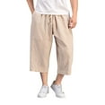thumbnail image 2 of BKQCNKM Mens Shorts Men'S Pants Men Baggy Wide Leg Pants Hanging Crotch Bloomers Calf Length Mid Rise Pockets Trousers Running Shorts For Men White 2 M, 2 of 4